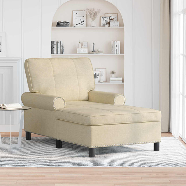 Vidaxl chaise lounge crème stof 91 x 157 x 91 cm