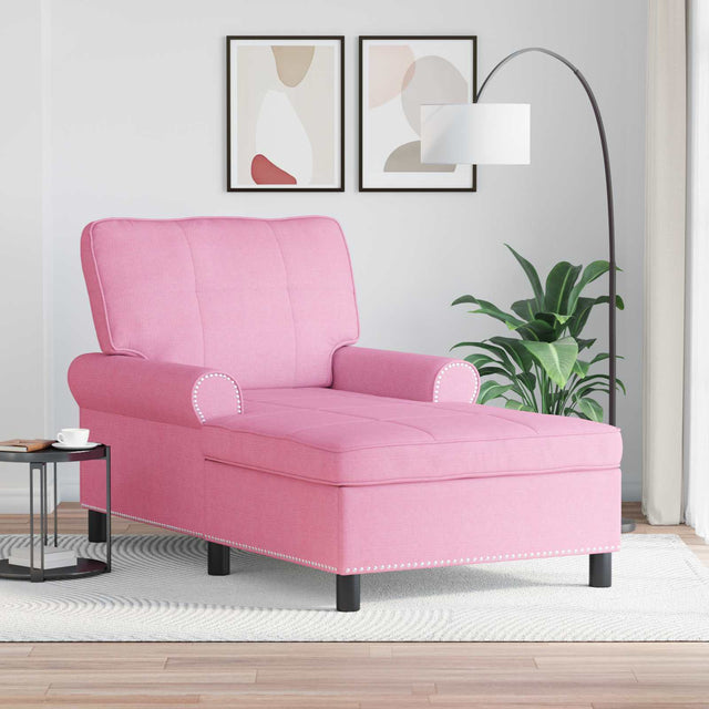 Vidaxl chaise lounge roze stof 91 x 157 x 91 cm