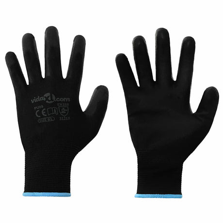 Vidaxl werkhandschoenen 12 st zwart 9 l polyester