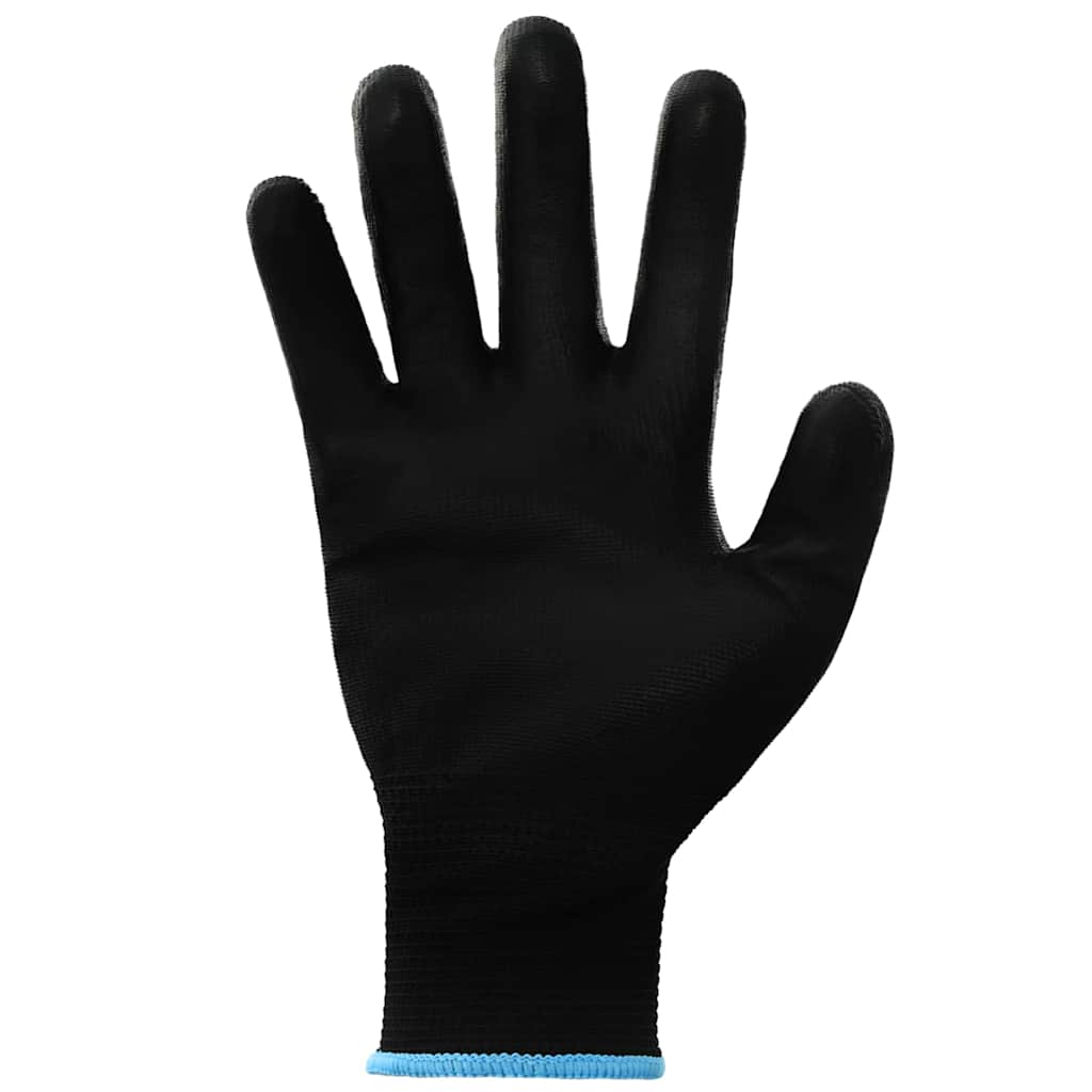Vidaxl werkhandschoenen 12 st zwart 9 l polyester