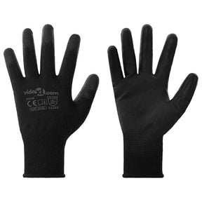 Vidaxl werkhandschoenen 24 st zwart 10 xl polyester