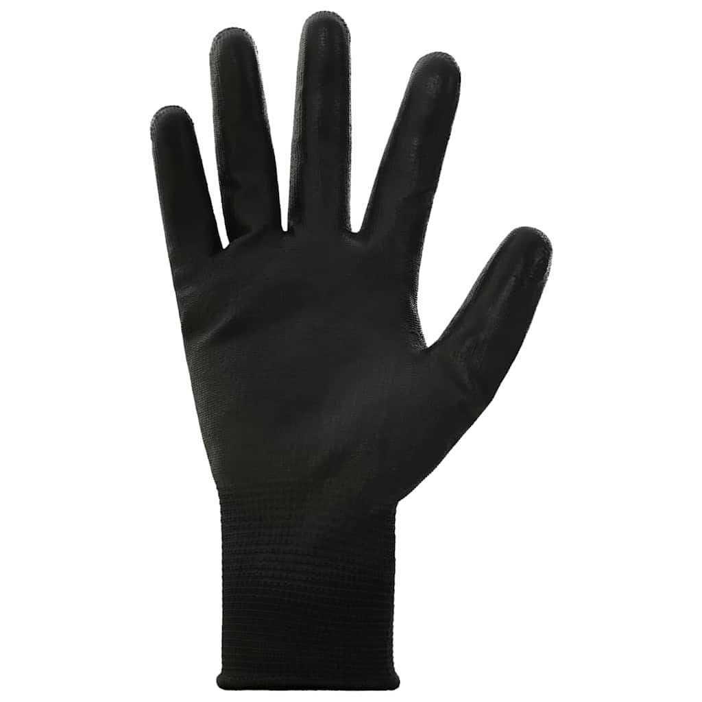 Vidaxl werkhandschoenen 24 st zwart 10 xl polyester
