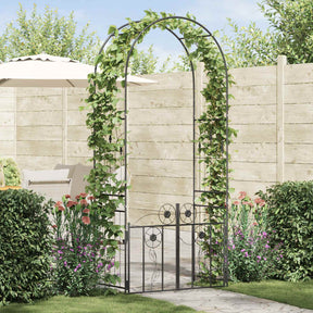 Vidaxl tuin boog zwart 102 x 50 x 218 cm staal