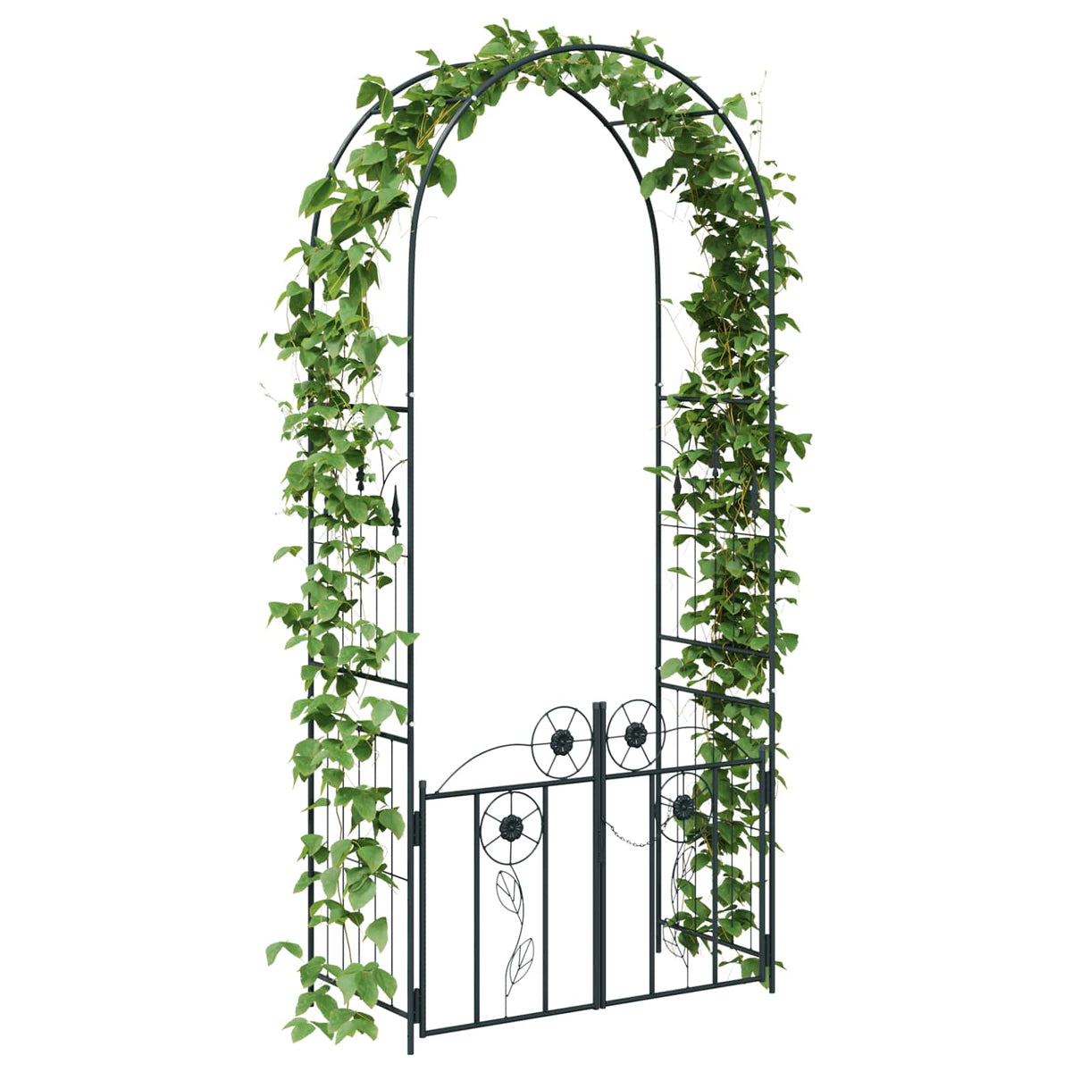Vidaxl tuin boog zwart 102 x 50 x 218 cm staal