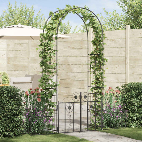 Vidaxl tuin boog zwart 203 x 50 x 218 cm staal