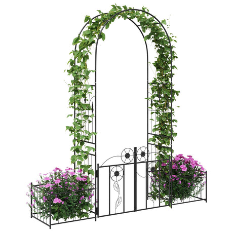 Vidaxl tuin boog zwart 203 x 50 x 218 cm staal