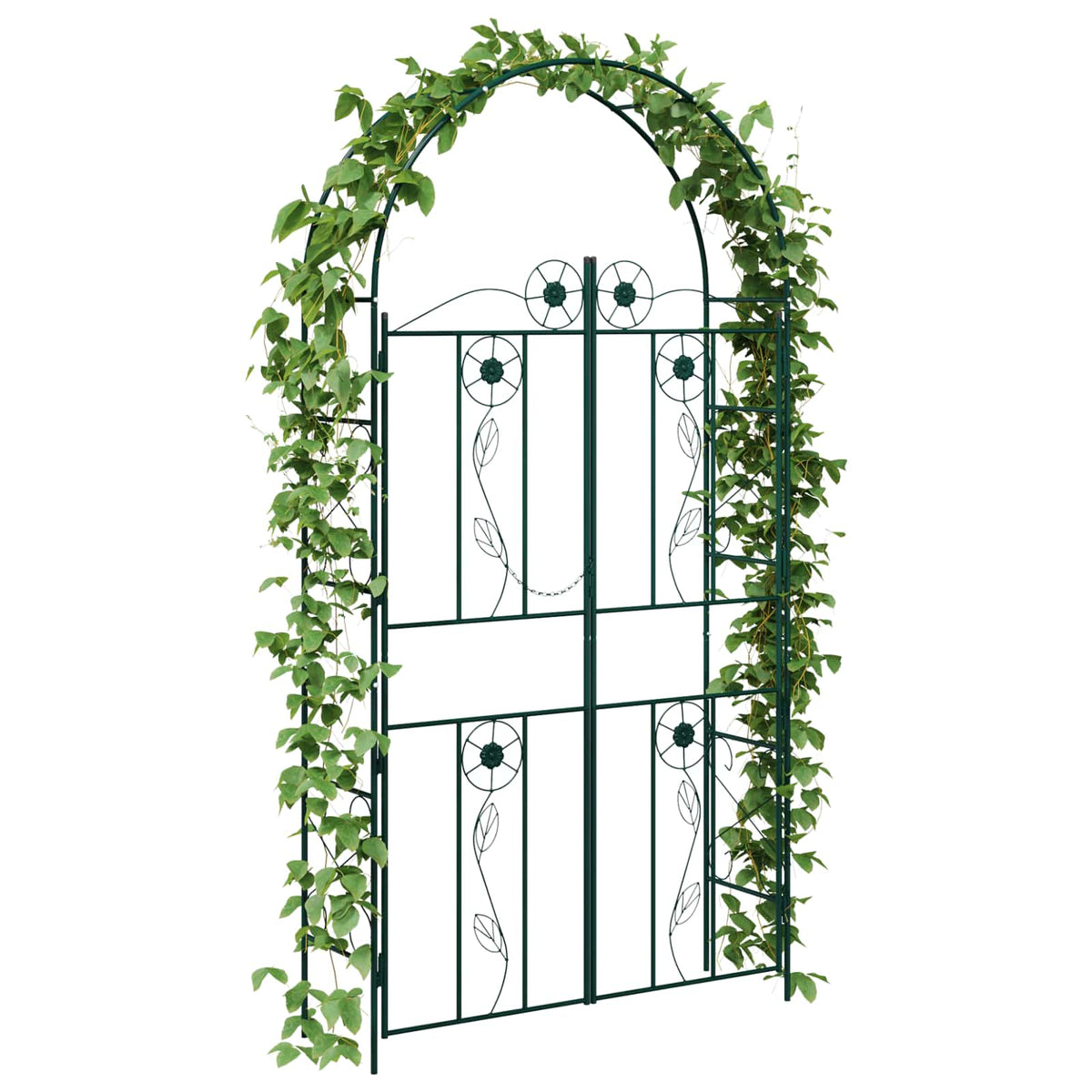 Vidaxl tuin boog groen 115 x 37 x 226 cm staal