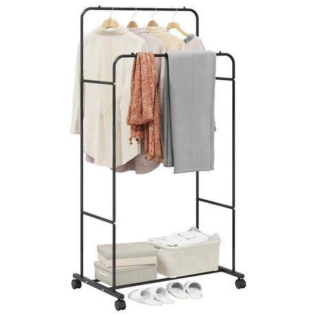 Vidaxl kledingrek zwart 80 x 53 x 156 cm