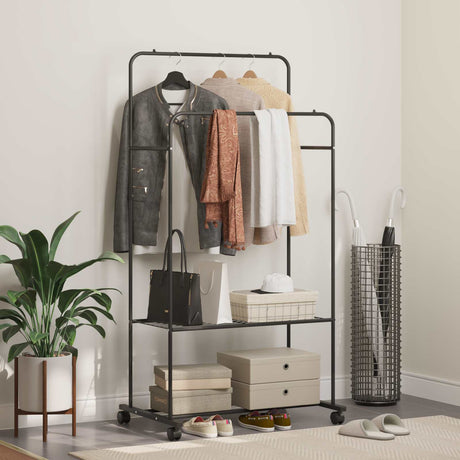 Vidaxl kledingrek zwart 80 x 53 x 156 cm