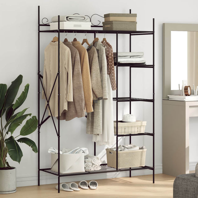 Vidaxl open kledingkast met plank zwart 104,5 x 45 x 172 cm staal