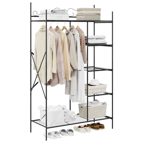 Vidaxl open kledingkast met plank zwart 104,5 x 45 x 172 cm staal