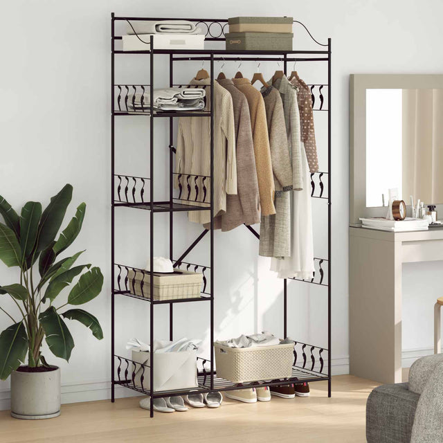 Vidaxl open kledingkast zwart 101 x 43 x 188 cm staal