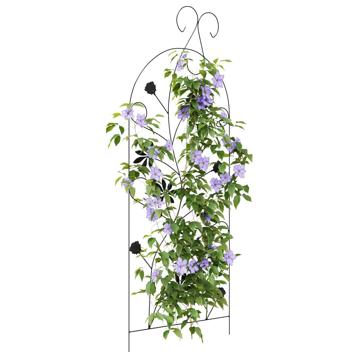 Vidaxl tuinhek 3 st zwart 112 x 39,5 cm staal