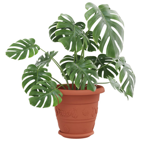 Vidaxl plantenpotten 24 st baksteenrood ø 22 x 18 cm kunststof