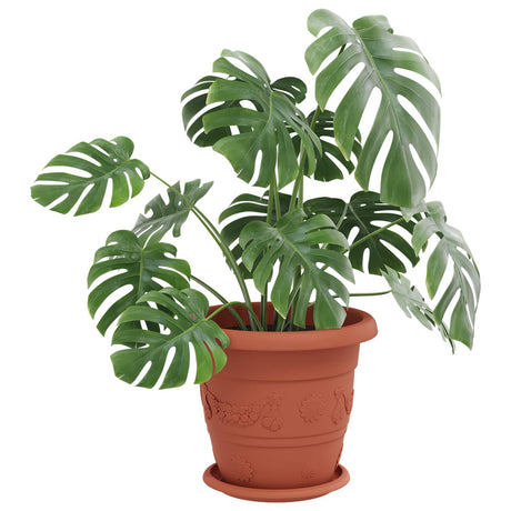Vidaxl plantenpotten 24 st baksteenrood ø 26 x 21.5 cm kunststof