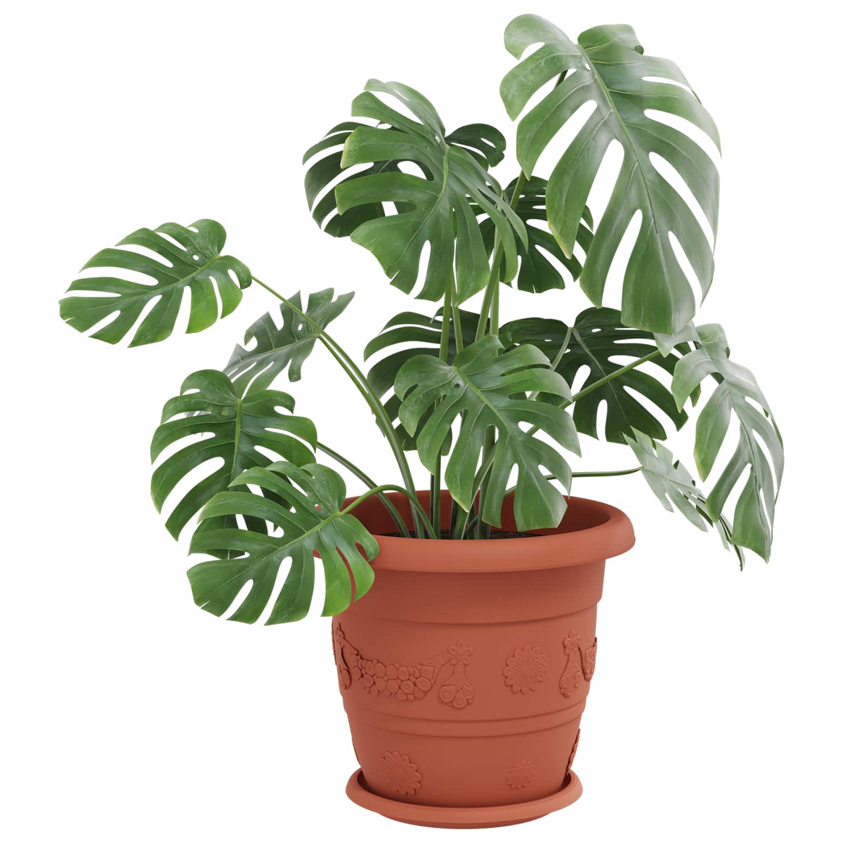Vidaxl plantenpotten 24 st baksteenrood ø 34 x 28 cm kunststof