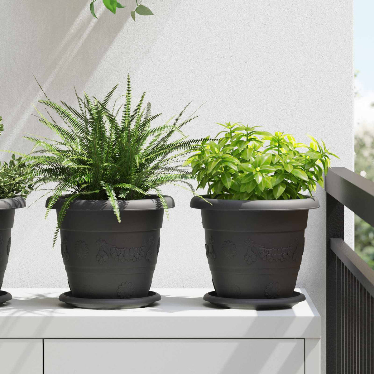 Vidaxl plantenpotten 24 st zwart ø 22 x 18 cm kunststof