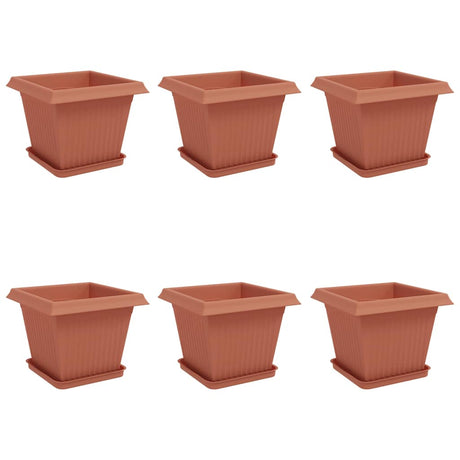 Vidaxl plantenpotten 6 st baksteenrood kunststof