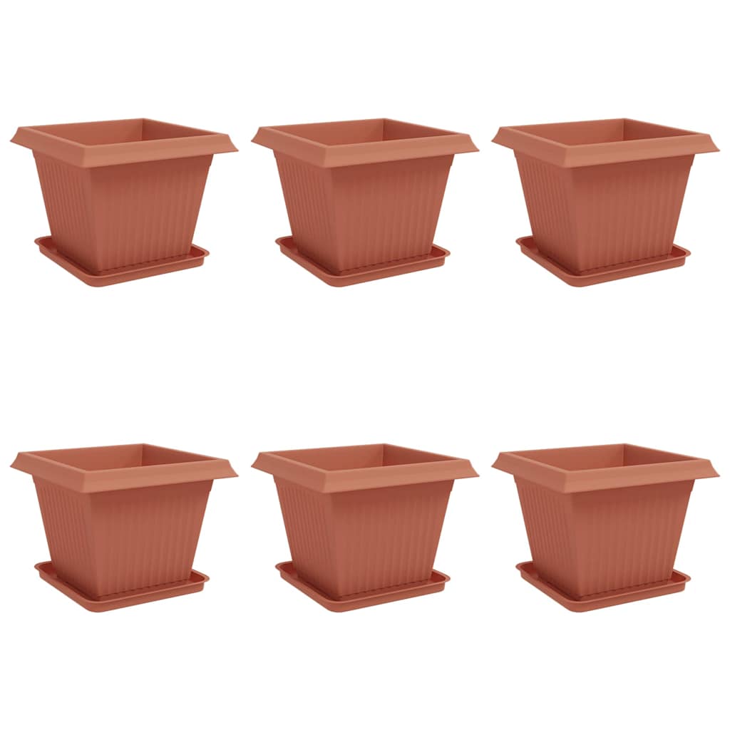 Vidaxl plantenpotten 6 st baksteenrood kunststof