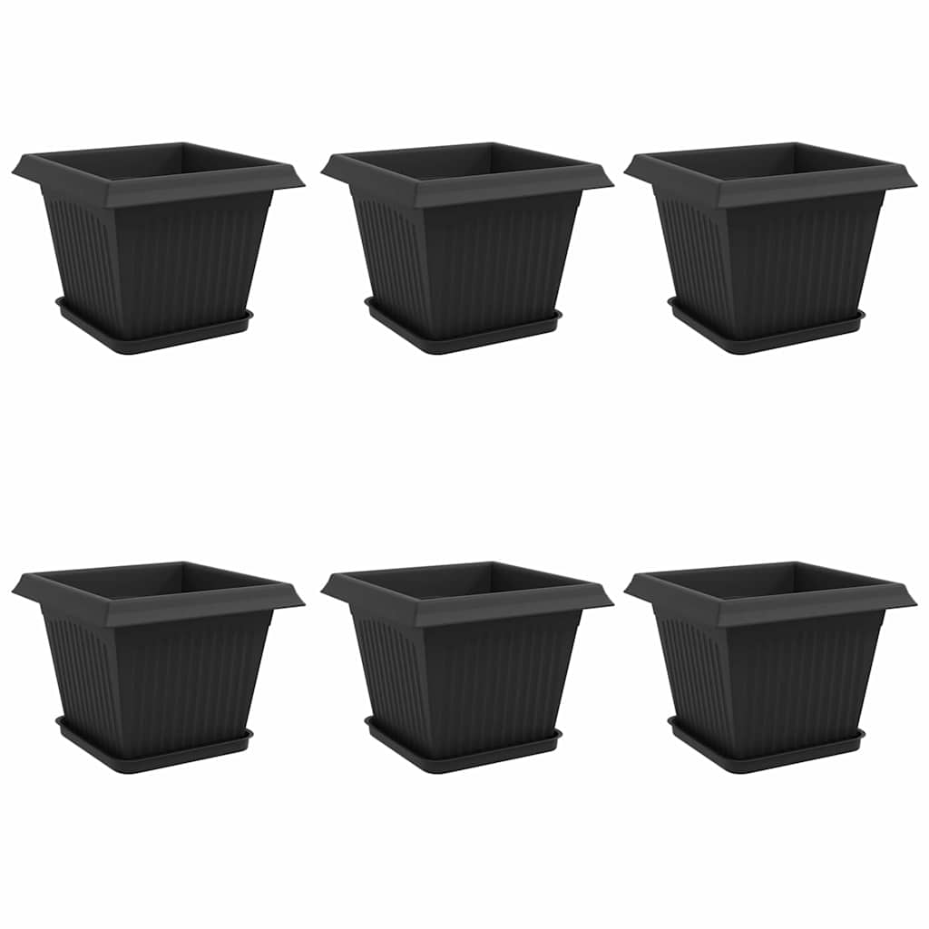Vidaxl plantenpotten 6 st zwart kunststof