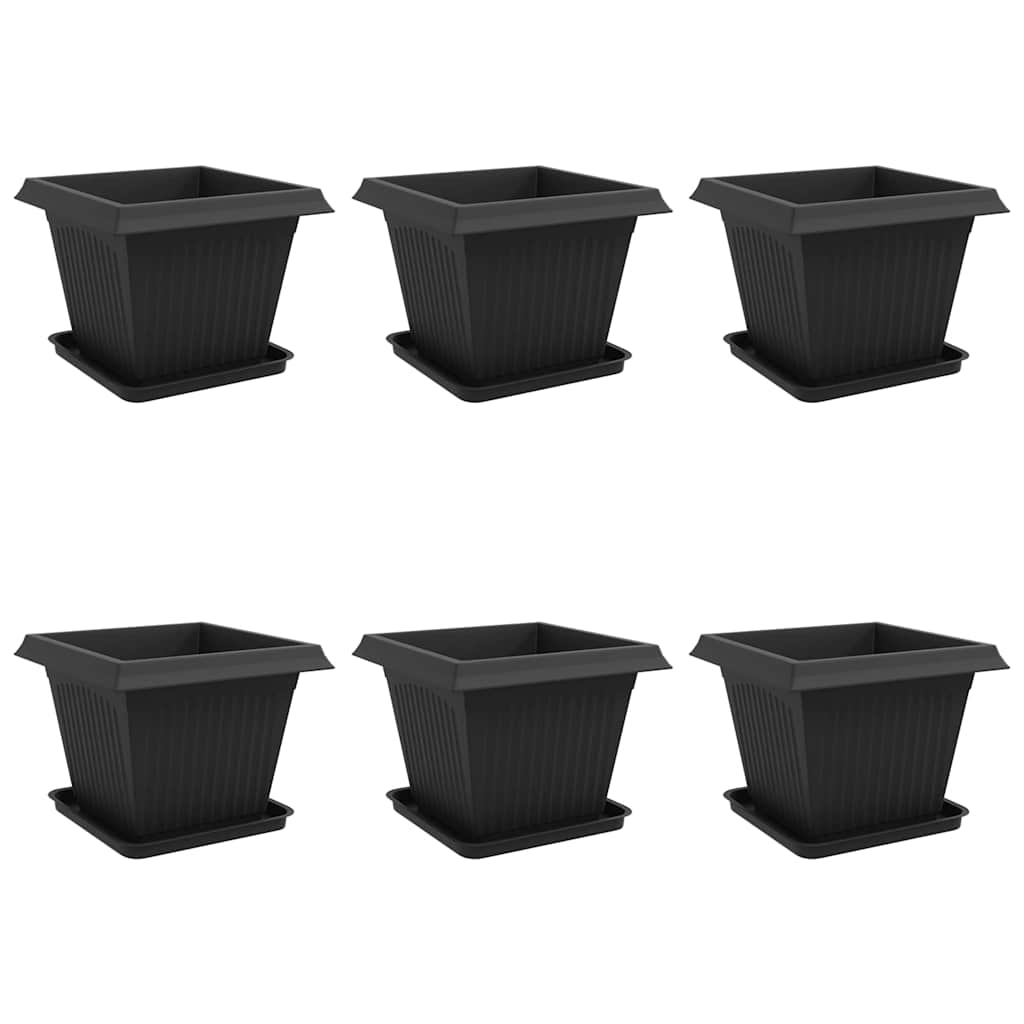 Vidaxl plantenpotten 6 st zwart kunststof