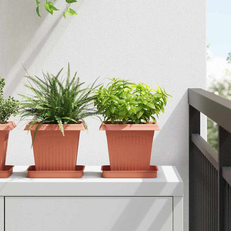 Vidaxl plantenpotten 24 st baksteenrood kunststof
