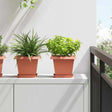 Vidaxl plantenpotten 24 st baksteenrood kunststof
