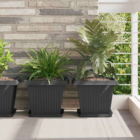Vidaxl plantenpotten 24 st zwart kunststof