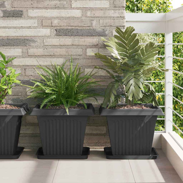 Vidaxl plantenpotten 24 st zwart kunststof
