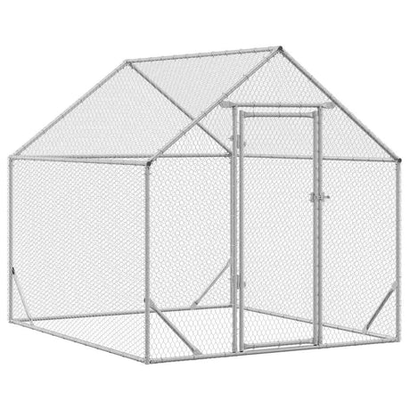 Vidaxl kippenhok zilver 200 x 170 x 177 cm gegalvaniseerd staal
