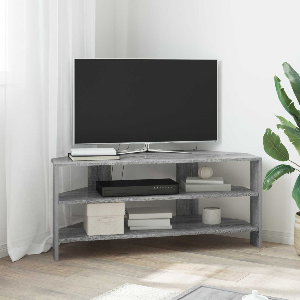 Vidaxl hoektvkast 100 x 40,5 x 45 cm grijs sonoma bewerkt hout