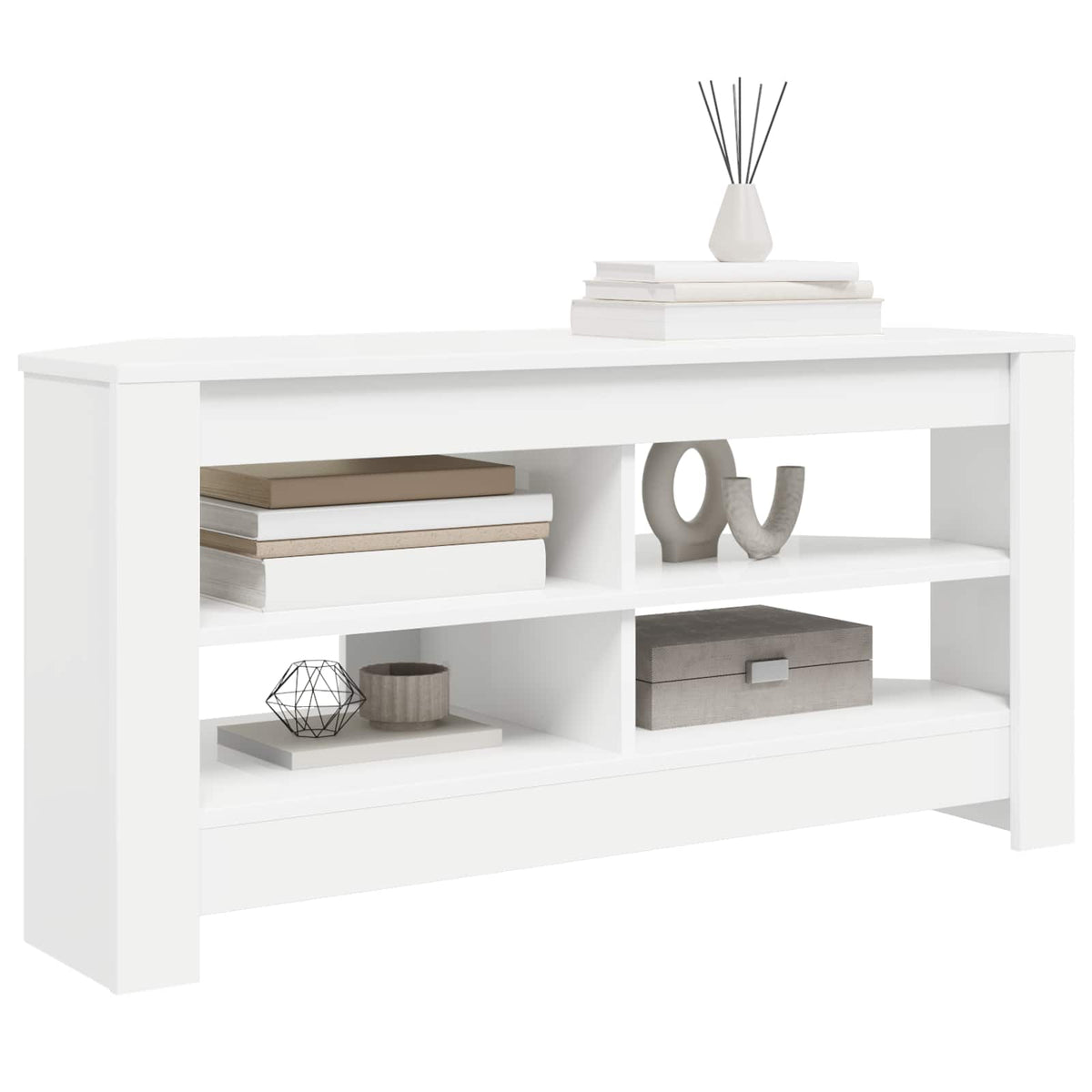 Vidaxl hoektvkast 102 x 41 x 50 cm wit bewerkt hout