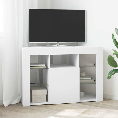Vidaxl hoek led tv kast 100x40x68cm wit bewerkt hout