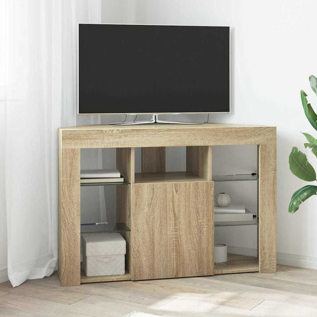 Vidaxl hoek led tv kast 100x40x68cm sonoma eiken bewerkt hout