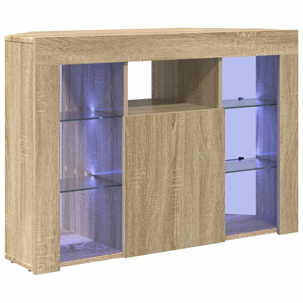 Vidaxl hoek led tv kast 100x40x68cm sonoma eiken bewerkt hout