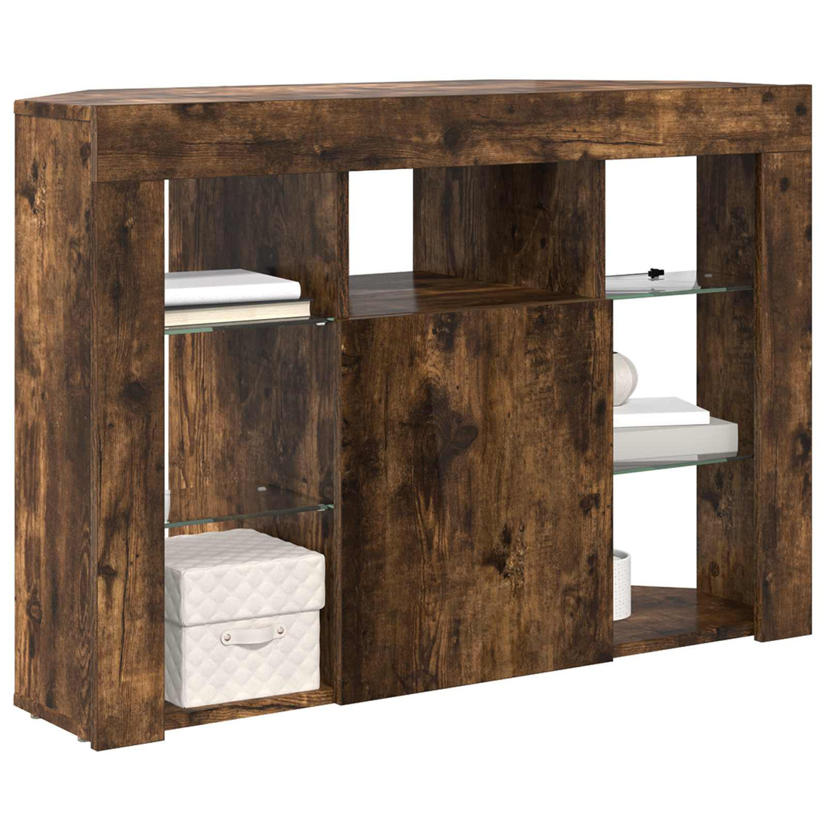 Vidaxl hoek led tv kast 100x40x68cm gerookt eiken bewerkt hout