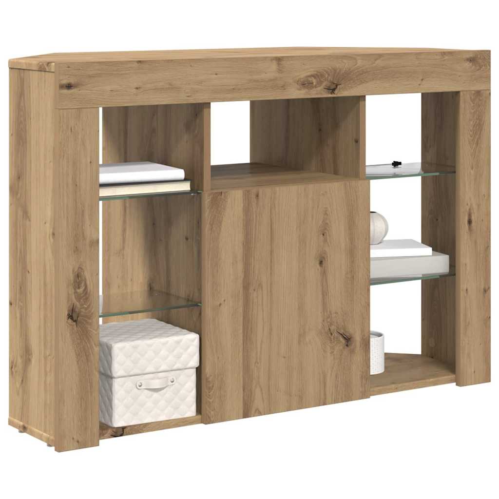 Vidaxl hoek led tv kast 100x40x68cm artisan eiken bewerkt hout