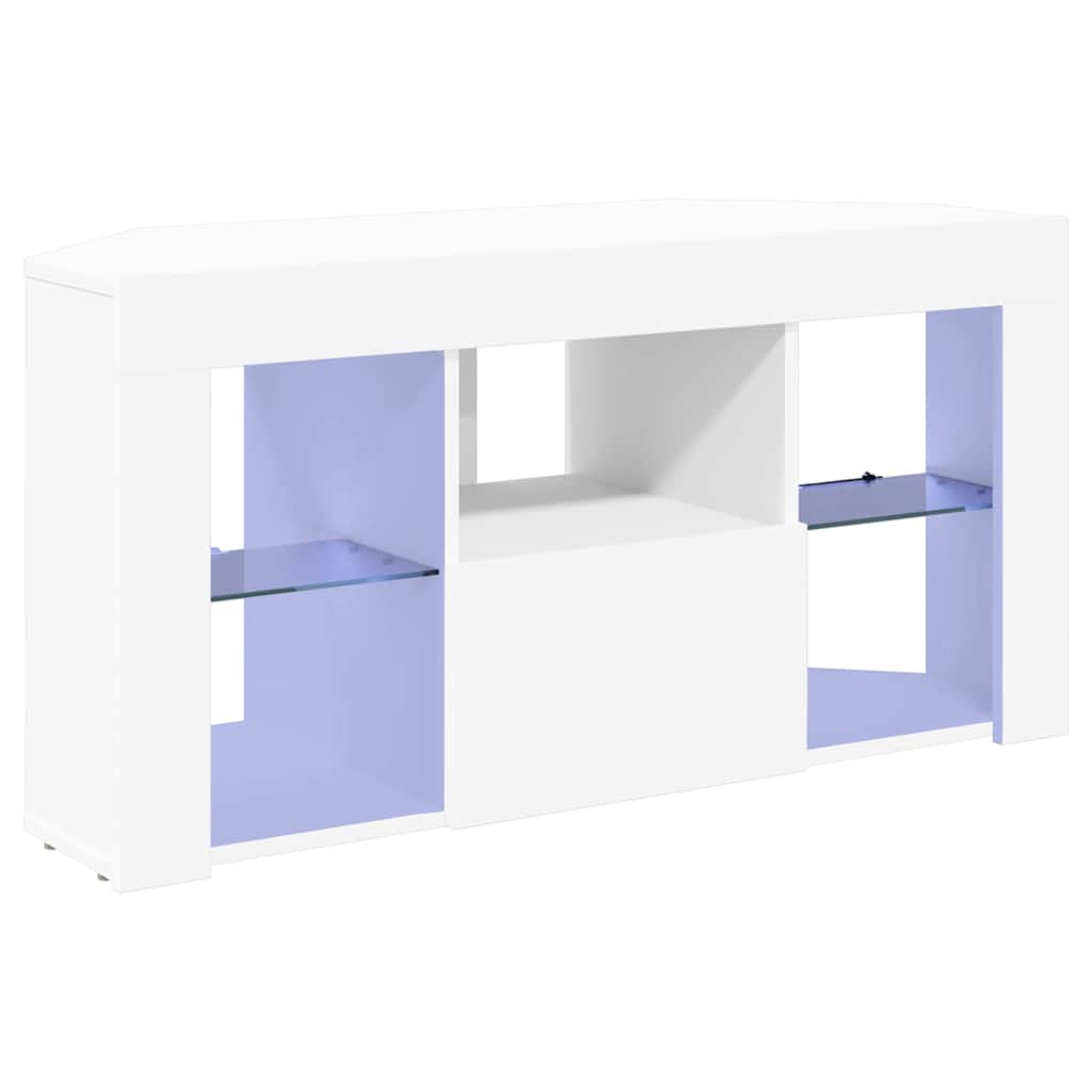 Vidaxl hoek led tv kast 100 x 40 x 50 cm wit bewerkt hout