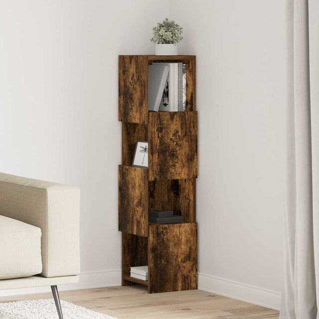 Vidaxl hoekkast 25,5x25x102cm bewerkt hout gerookt eiken