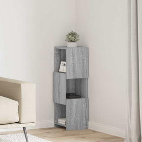 Vidaxl hoekkast 25,5x25x80cm bewerkt hout grijs sonoma