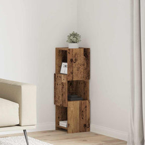 Vidaxl hoekkast 25,5x25x80cm bewerkt hout oudhout