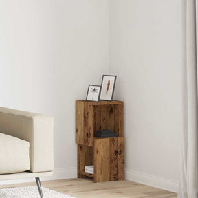 Vidaxl hoekkast 25,5x25x55cm bewerkt hout oudhout
