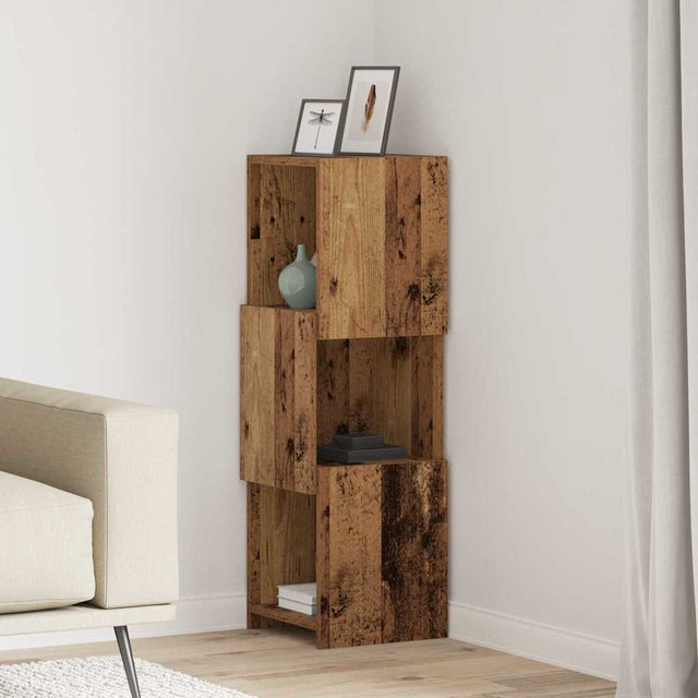 Vidaxl hoekkast 30,5x30x95cm bewerkt hout oudhout