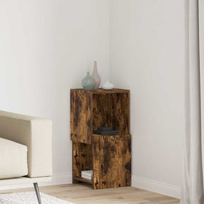 Vidaxl hoekkast 30,5x30x65cm bewerkt hout gerookt eiken