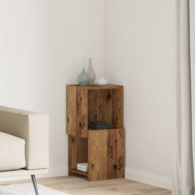 Vidaxl hoekkast 30,5x30x65cm bewerkt hout oudhout