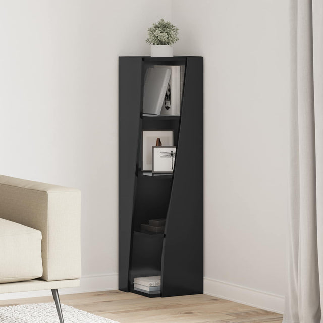 Vidaxl hoekkast 27,5x27x102cm bewerkt hout zwart