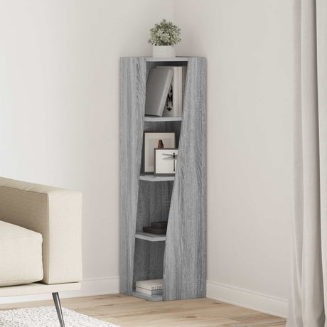 Vidaxl hoekkast 27,5x27x102cm bewerkt hout grijs sonoma
