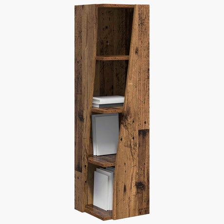 Vidaxl hoekkast 27,5x27x102cm bewerkt hout oudhout