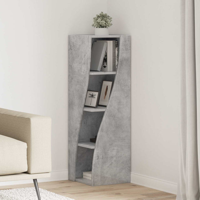 Vidaxl hoekkast 32x32x102cm bewerkt hout beton grijs