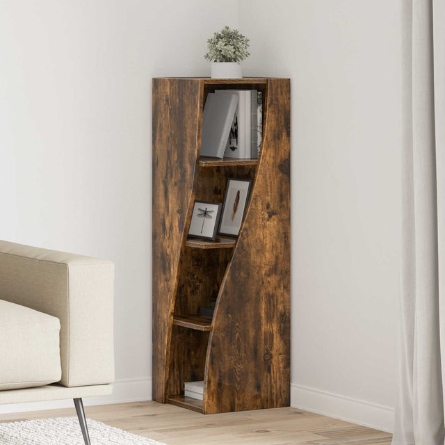 Vidaxl hoekkast 32x32x102cm bewerkt hout gerookt eiken
